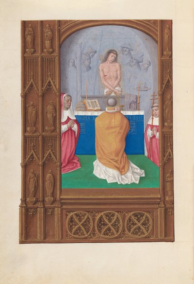 Horas de la Reina Isabel la Católica, Reina de España: Fol. 264v, Misa de San Gregorio, c. 1500 de Master of the First Prayerbook of Maximillian