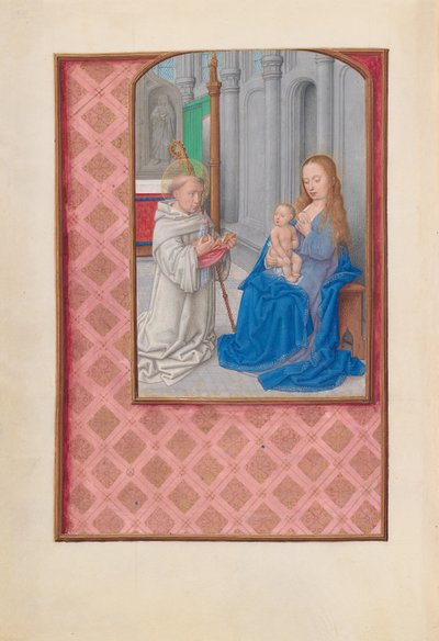 Horas de la Reina Isabel la Católica, Reina de España: Fol. 267v, Visión de San Bernardo de Master of the First Prayerbook of Maximillian