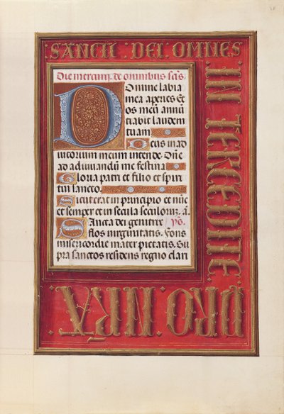Horas de la Reina Isabel la Católica, Reina de España: Fol. 38r, c. 1500 de Master of the First Prayerbook of Maximillian