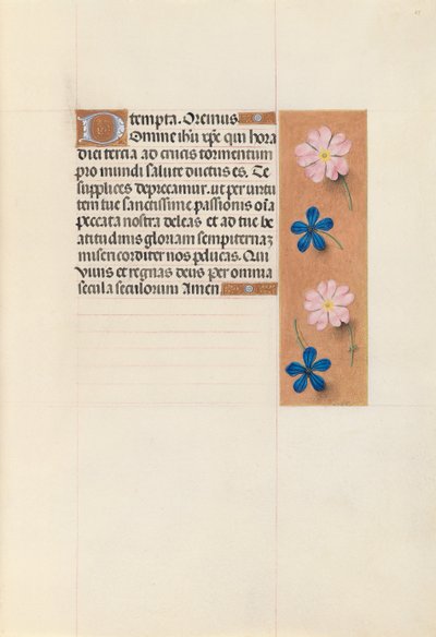 Horas de la Reina Isabel la Católica, Reina de España: Fol. 65r, c. 1500 de Master of the First Prayerbook of Maximillian