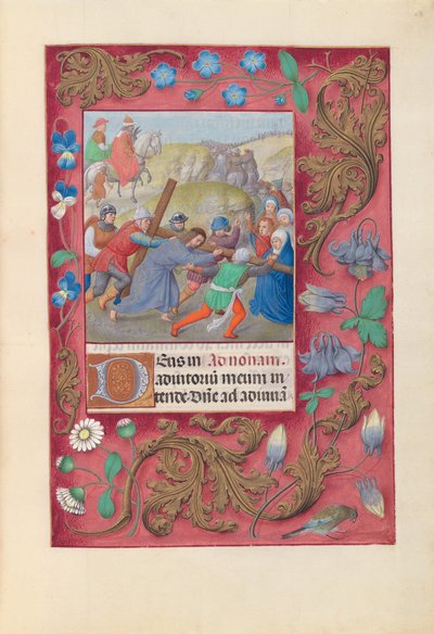 Horas de la Reina Isabel la Católica, Reina de España:  Fol. 69r, Cristo con la Cruz de Master of the First Prayerbook of Maximillian