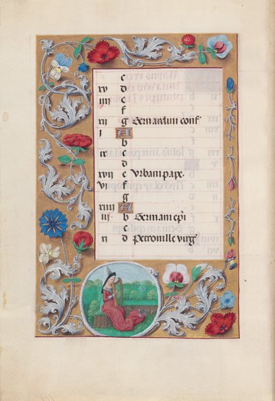 Horas de la Reina Isabel la Católica, Reina de España: Fol. 6v, Mayo, c. 1500 de Master of the First Prayerbook of Maximillian