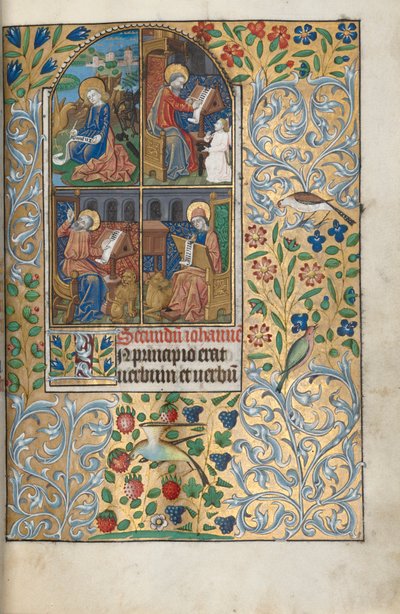 Libro de Horas (Uso de Ruán): fol. 13r, Los Cuatro Evangelistas de Master of the Geneva Latini