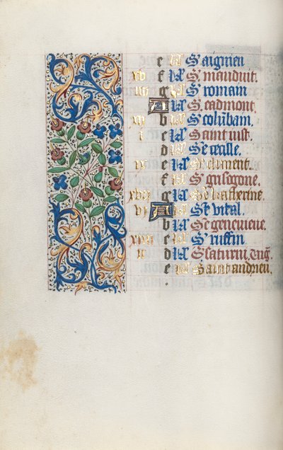 Libro de horas Uso de Rouen: fol. 11v, c. 1470 de Master of the Geneva Latini