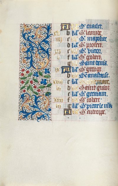 Libro de Horas Uso de Rouen: fol. 4v, c. 1470 de Master of the Geneva Latini