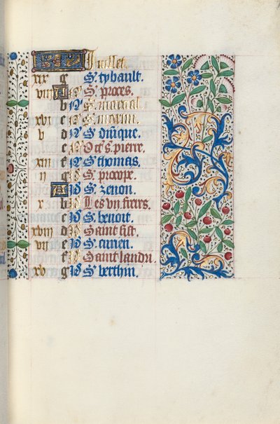 Libro de Horas Uso de Rouen: fol. 7r, c. 1470 de Master of the Geneva Latini