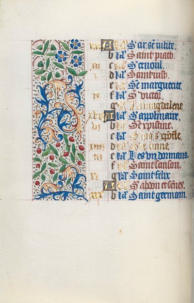 Libro de Horas Uso de Rouen: fol. 7v, c. 1470 de Master of the Geneva Latini