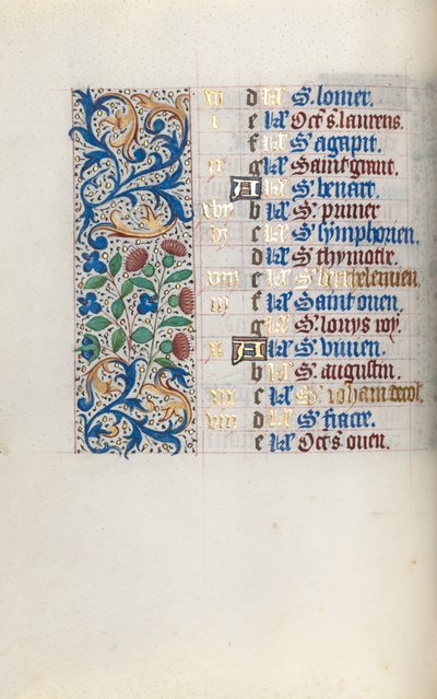 Libro de Horas Uso de Rouen: fol. 8v, c. 1470 de Master of the Geneva Latini
