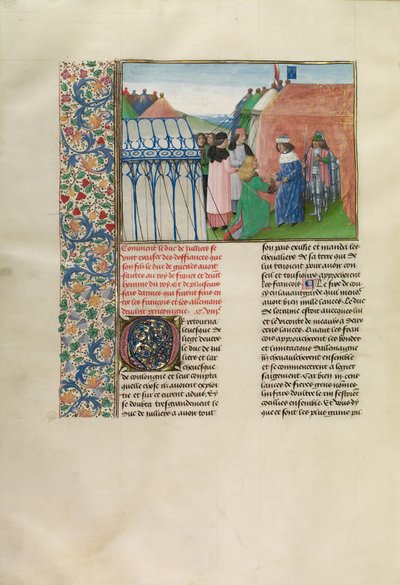 El rey Carlos VI de Francia recibe al duque de Jülich de Master of the Getty Froissart