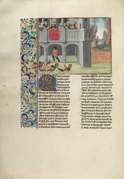 La parábola de las gallinas y el maíz de Master of the Getty Froissart
