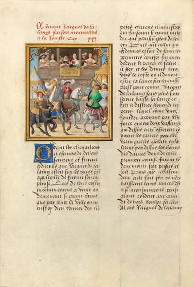 Jacques de Lalaing llega a una justa con los condes de Maine y Saint Pol de Master of the Getty Lalaing