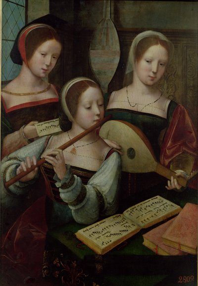 Tres músicos de Master of the Half Figures