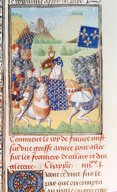 Harley 4380 fol.196v El rey Carlos VI (1366-1422) de Francia dirige una expedición contra Calais, de la parte 2 Volumen IV de 
