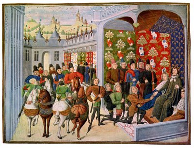 El rey Enrique VI de Francia recibe a los enviados ingleses, siglo XV de Master of the Harley Froissart