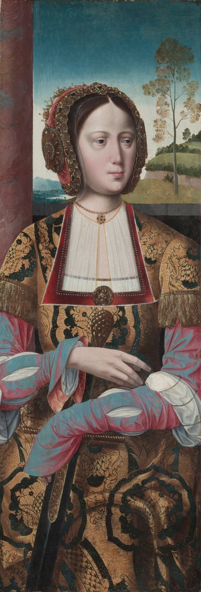 Santa Catalina, c.1520 (temple sobre tabla de madera) de Master of the Holy Blood