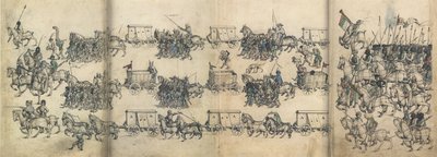 Tren del ejército del Libro de la Casa Medieval del Castillo de Wolfegg, ca 1485 de Master of the Housebook of Wolfegg