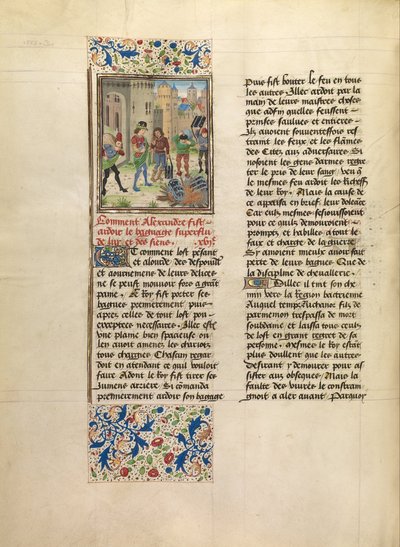 Alejandro Ordena la Destrucción del Exceso de Equipaje de su Ejército de Master of the Jardin de vertueuse consolation and assistant