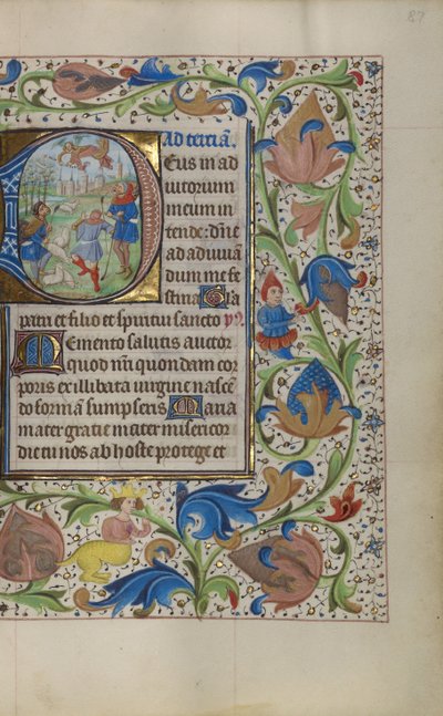 Inicial D: La Anunciación a los pastores de Master of the Lee Hours