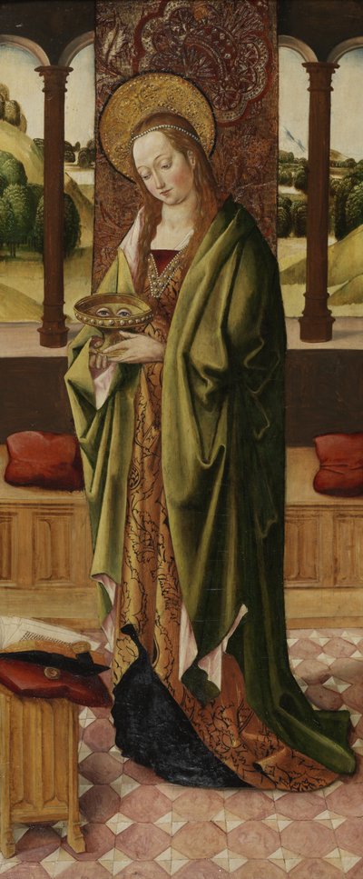 Tríptico de la Virgen y el Niño con dos ángeles (detalle de Santa Lucía) de Master of the Lee Triptych Master of the Lee Triptych