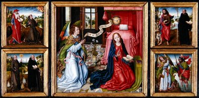Tríptico de la Anunciación, c.1483 (óleo sobre tabla) de Master of the Legend of St. Ursula