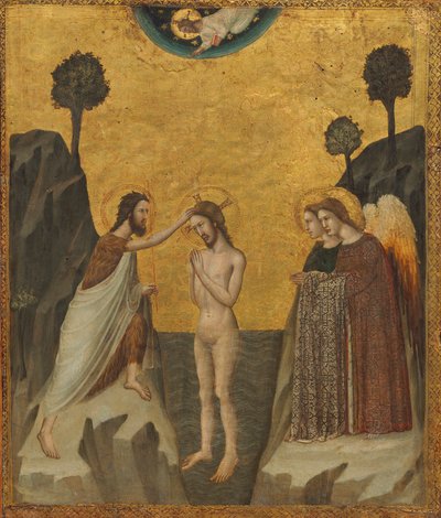 El Bautismo de Cristo, c.1330/1340 (temple sobre tabla) de Master of the Life of Saint John the Baptist