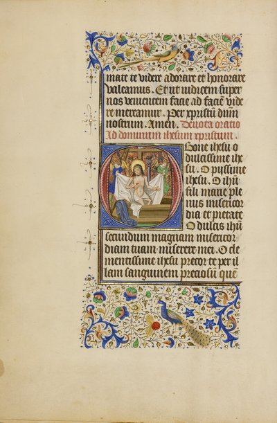 Inicial O: El hombre de los dolores de Master of the Llangattock Hours