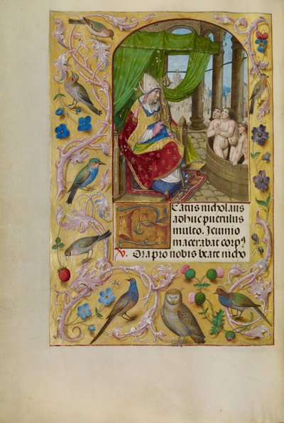 San Nicolás rescata a tres jóvenes de una bañera de Master of the Lübeck Bible