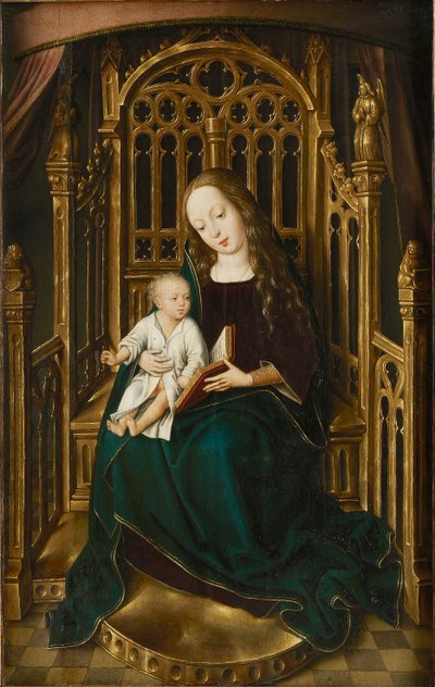 La Virgen y el niño entronizados, 1490-1500 de Master of the Magdalen Legend