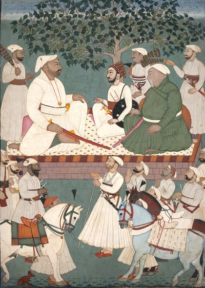 Maharajá Sidh Sen recibiendo una embajada, ca. 1700-10 de Master of the Mandi atelier