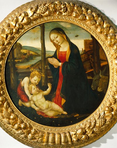 Madonna y Niño con San Juan de Master of the Miller Tondo (attr. to)