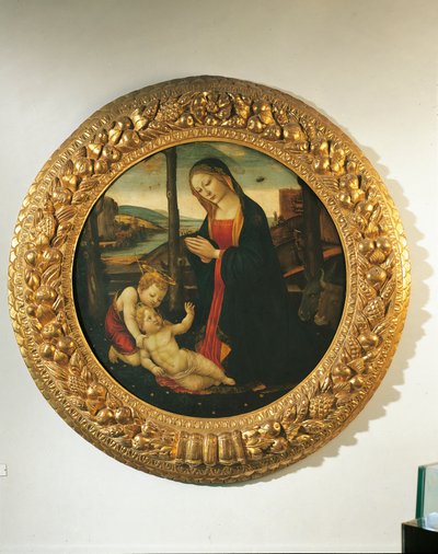 Madonna y el Niño con San Juan de Master of the Miller Tondo (attr. to)