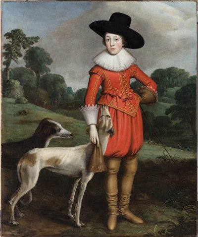 Retrato de Guillermo II, Príncipe de Orange, de niño (óleo sobre lienzo) de Master of the Monteviot Boy in Red