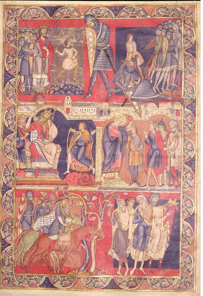 Escenas de las Vidas de Samuel, Saúl y David, de la Biblia de Winchester, 1160-80 de Master of the Morgan Leaf