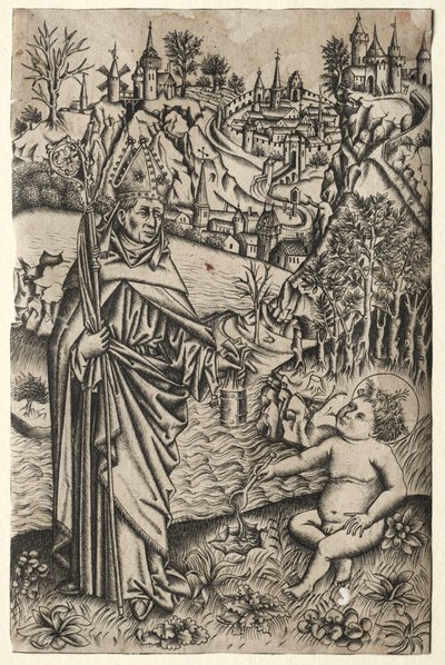 San Agustín y el Niño en la Orilla del Mar de Master of the Nuremberg Passion