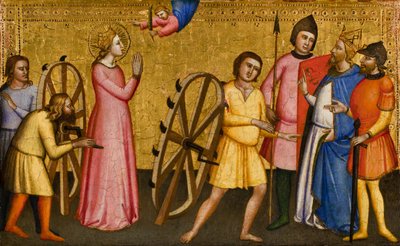 La prueba de Santa Catalina de Alejandría, 1365-90 de Master of the Orcagnesque Misericordia