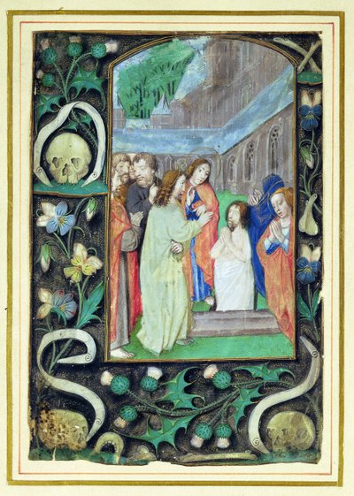 La resurrección de Lázaro, de un libro de Horas de Master of the Prayerbook