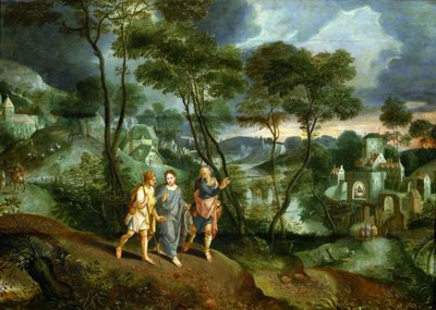 Cristo con los discípulos de Emaús de Master of the Prodigal Son