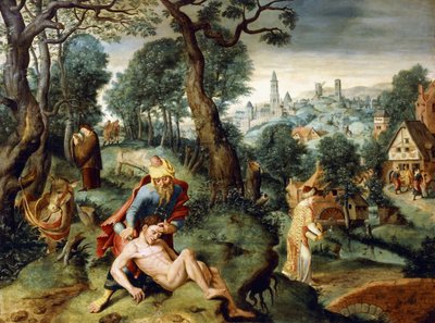 La parábola del buen samaritano de Master of the Prodigal Son
