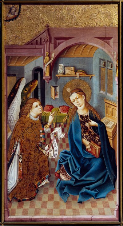 La Anunciación Pintura del Maestro del Alto Rin (siglo XV) 1460 Lyon, Museo de Bellas Artes de Master of the Rhine