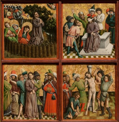 Retablo con La Pasión de Cristo, c. 1440 (óleo y oro sobre madera) de Master of the Schlägl Altarpiece