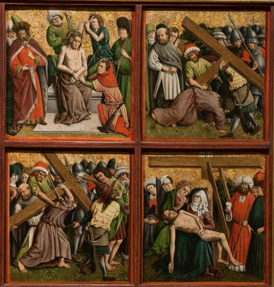 Retablo con La Pasión de Cristo, c. 1440 (óleo y oro sobre madera) de Master of the Schlägl Altarpiece