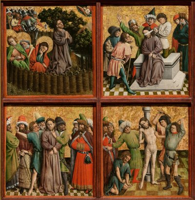 Retablo con La Pasión de Cristo, c. 1440s de Master of the Schlägl Altarpiece