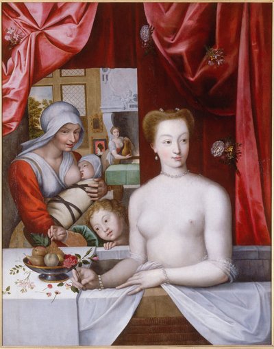 Gabrielle d’Estrées en el baño, c. 1598 de Master of the School of Fontainebleau
