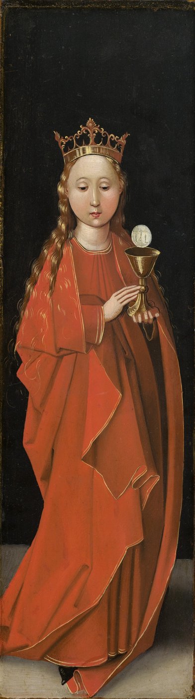 Santa Bárbara [ala izquierda exterior], c. 1480-1490 de Master of the Starck Triptych