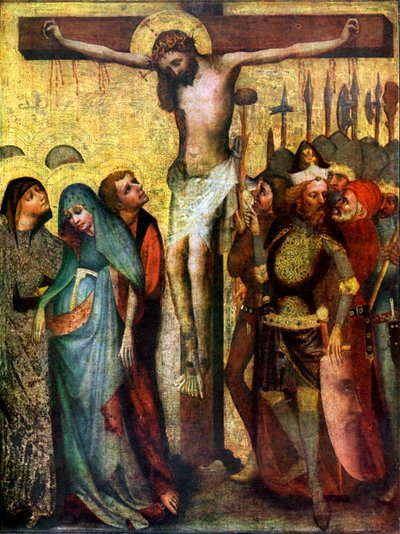 Crucifixión, antes de 1400 de Master of the Trebon Altarpiece