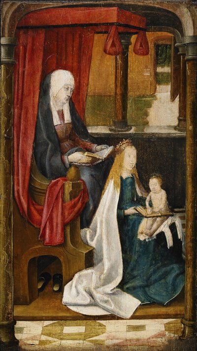 La Virgen enseñando a leer al Niño Jesús, 1480 de Master of the View of St. Gudule