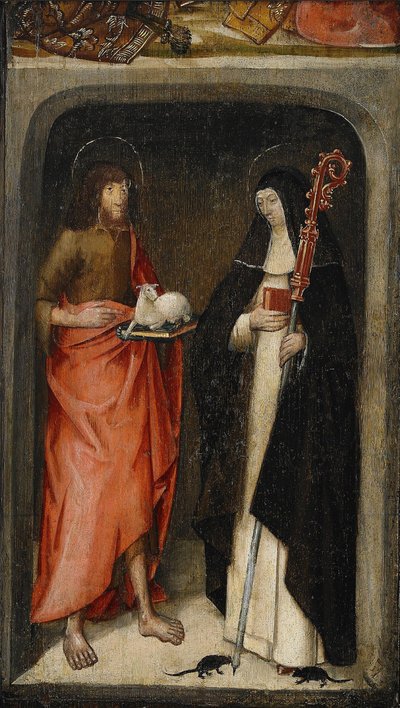 San Juan Bautista y Santa Gertrudis de Nivelles, 1480 de Master of the View of St. Gudule