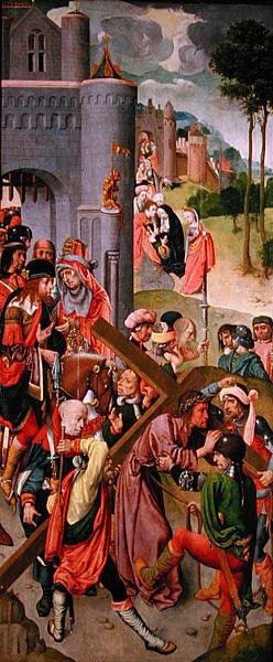 Cristo cargando la cruz, panel lateral de un tríptico, c.1490s de Master of the Virgo Inter Virgines
