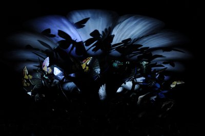 The Garden of Unearthly Delights, 2009 (acero, aluminio, yeso, resina, luces LED, motor) de Mat Collishaw