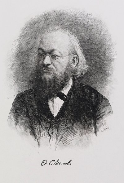 Retrato del historiador Fyodor Fyodorovich Sokolov 1841-1909, 1900s de Mate